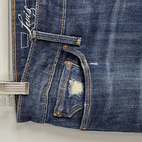 Levi's distressed demi curve boot cut jeans size 27 x 30 - Picture 2 of 11